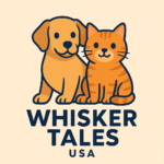 Whisker Tales USA logo featuring a playful pet icon for American pet lovers