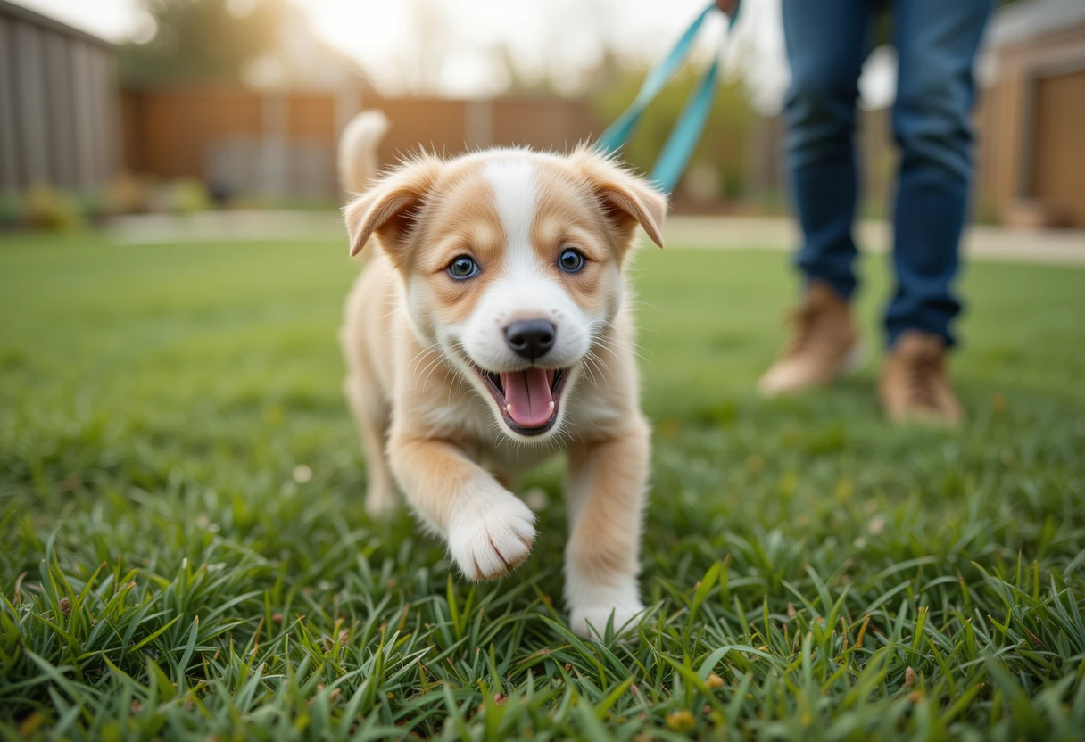 How to Stop Puppy from Biting Leash: 7 Proven Tips (2025 Guide) 2 How to Stop Puppy from Biting Leash – Playful Puppy Tugging on Leash