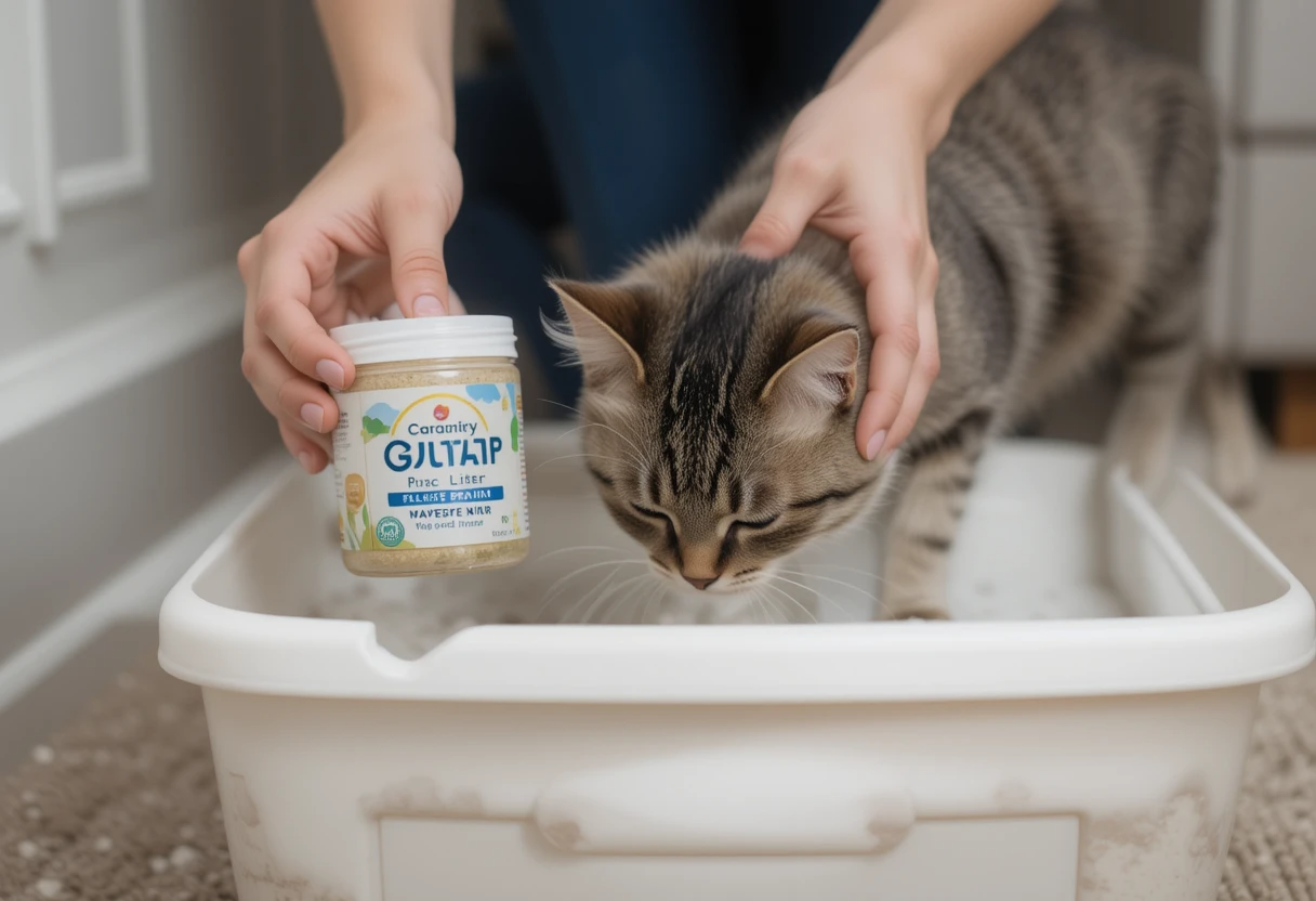 Say Goodbye to Asthma Attacks! Best Litter for Cats with Asthma Today 3 Cat owner selecting fine-grain low-dust litter for an asthmatic cat