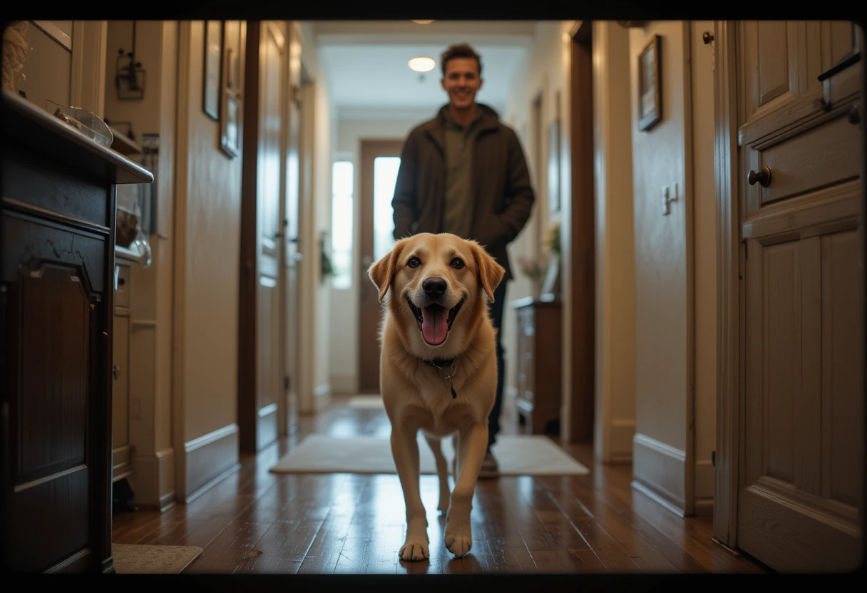 Why Does My Dog Follow Me Everywhere? Understanding Your Canine Shadow 2 Dog following its owner inside a cozy home, showing affectionate and loyal behavior — why does my dog follow me everywhere?