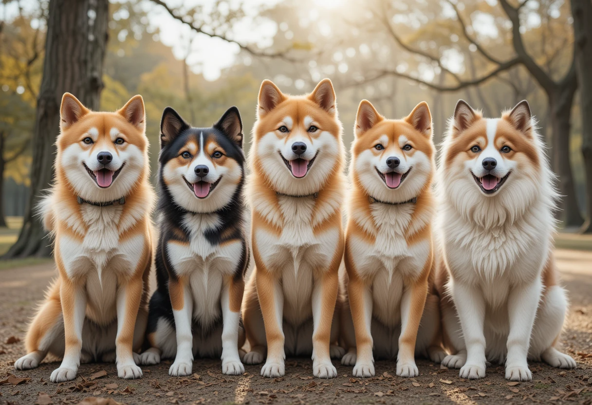 Top 10 Most Popular Japanese Dog Breeds Everyone Loves 2 Popular Japanese dog breeds like Shiba Inu, Akita, and Japanese Chin outdoors setting