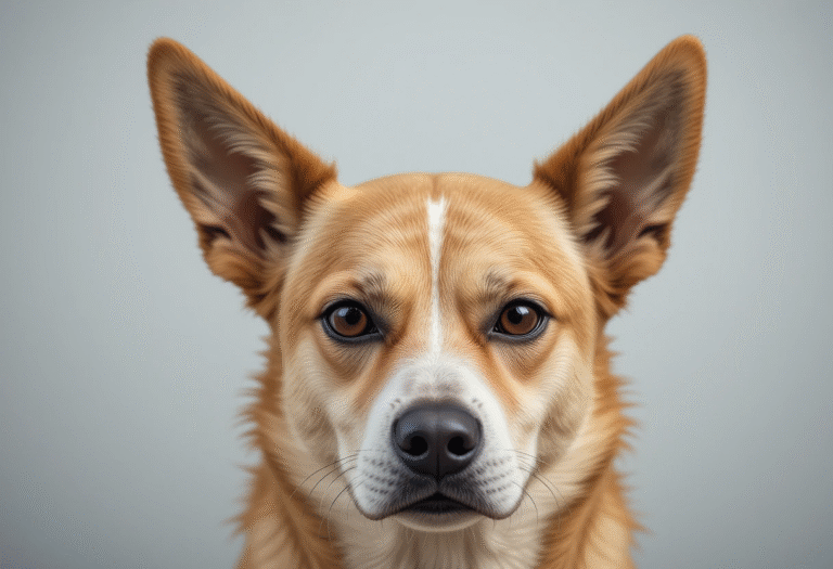 Dangerous signs in dogs: Serious dog showing warning signs with raised hackles and intense gaze.
